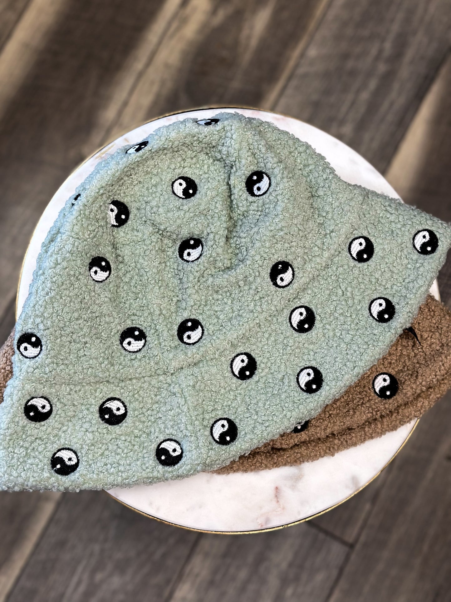 Faux Teddy Yin Yang in Green