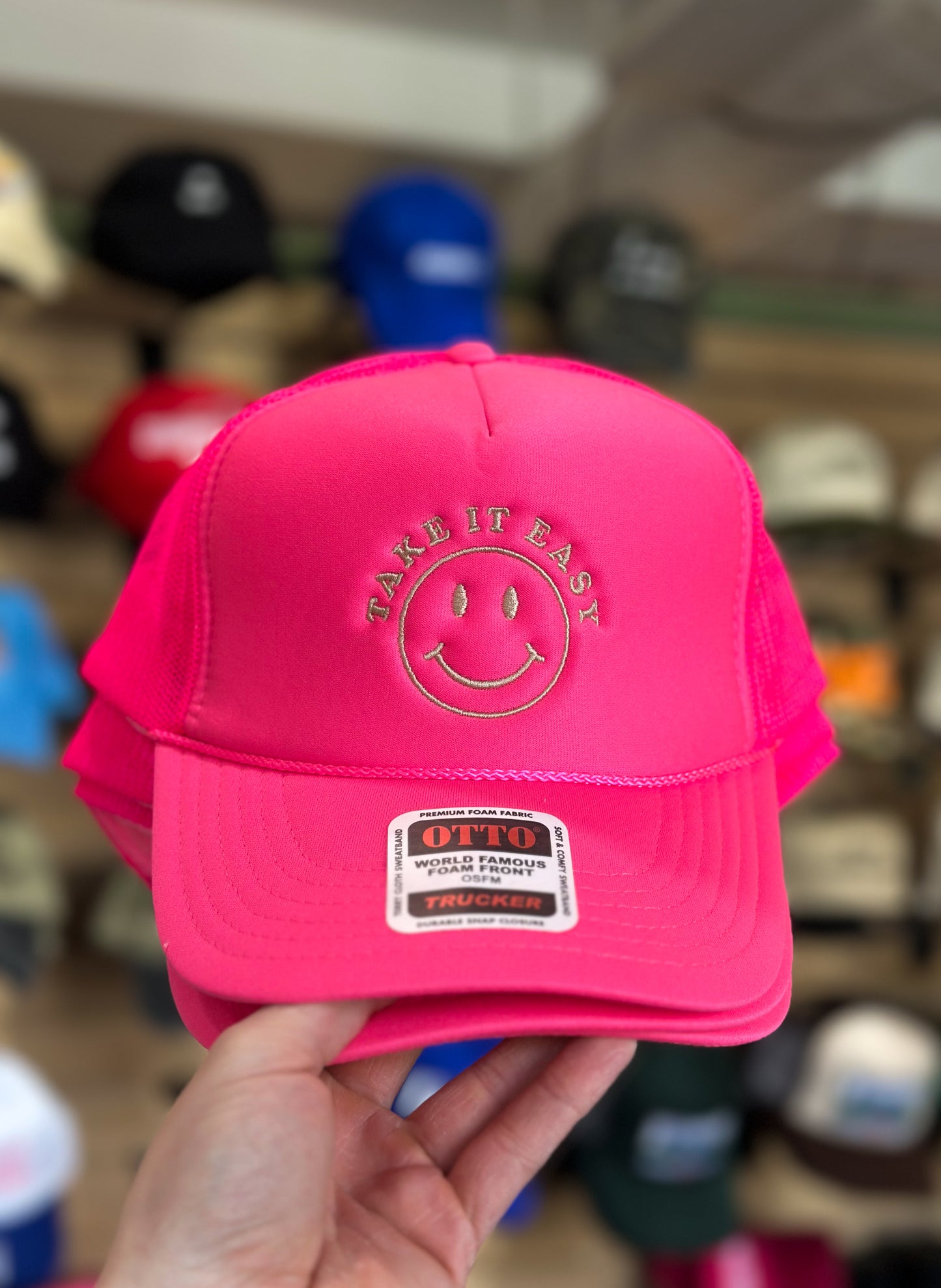 Take It Easy SnapBack - Hot Pink