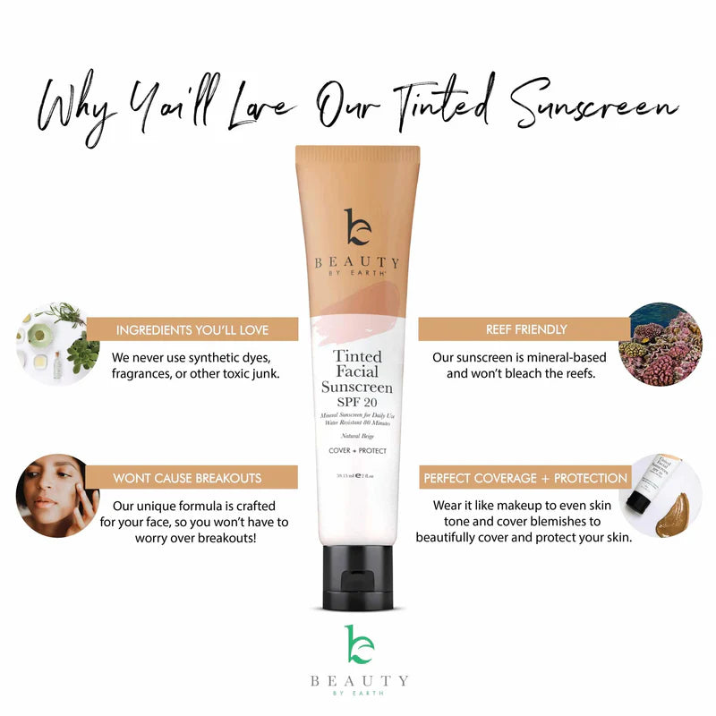 Beauty by Earth Tinted Facial Sunscreen- Light Beige