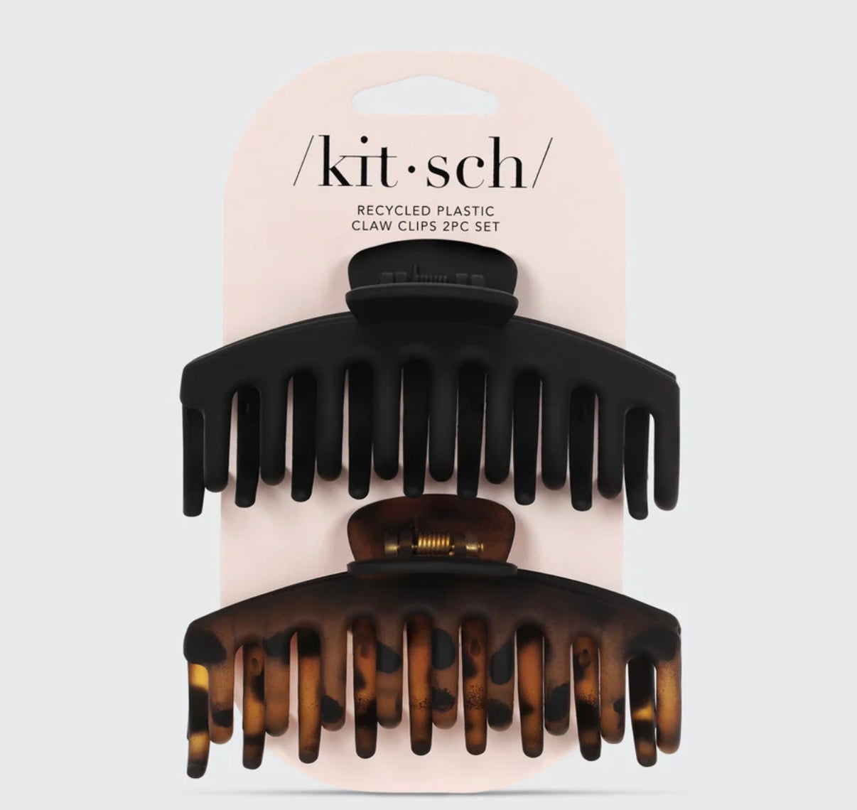 Kitsch Black & Tort Matte Claw Clips 2pc Set- Oversized