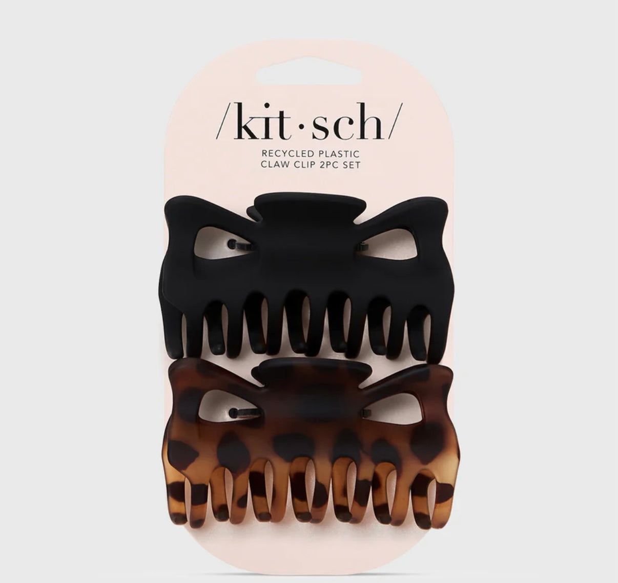 Kitsch Black & Tort Claw Clips 2pc Set- Large