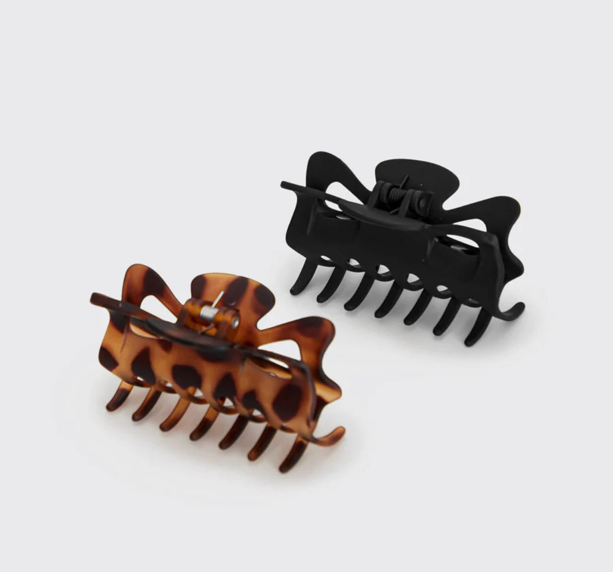 Kitsch Black & Tort Claw Clips 2pc Set- Large