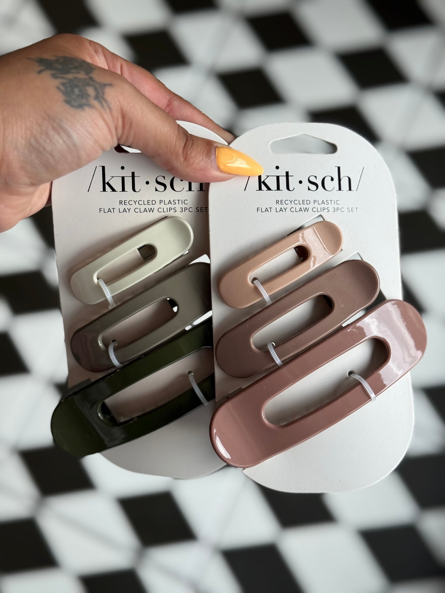 Kitsch Flat Lay Claw Clip 3pc- * 2 Colors *