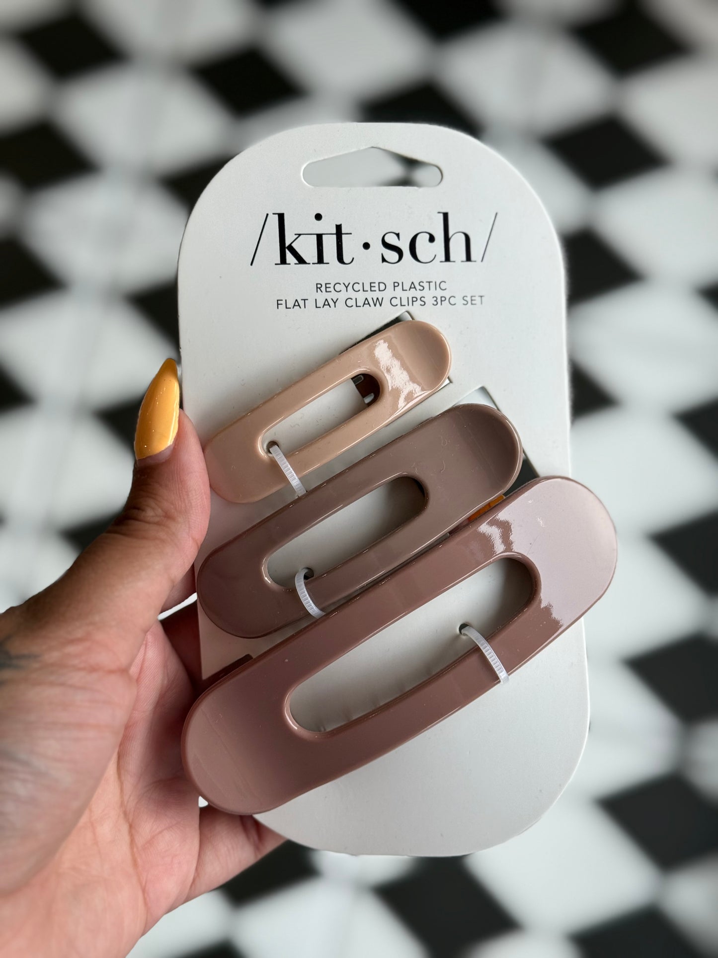 Kitsch Flat Lay Claw Clip 3pc- * 2 Colors *