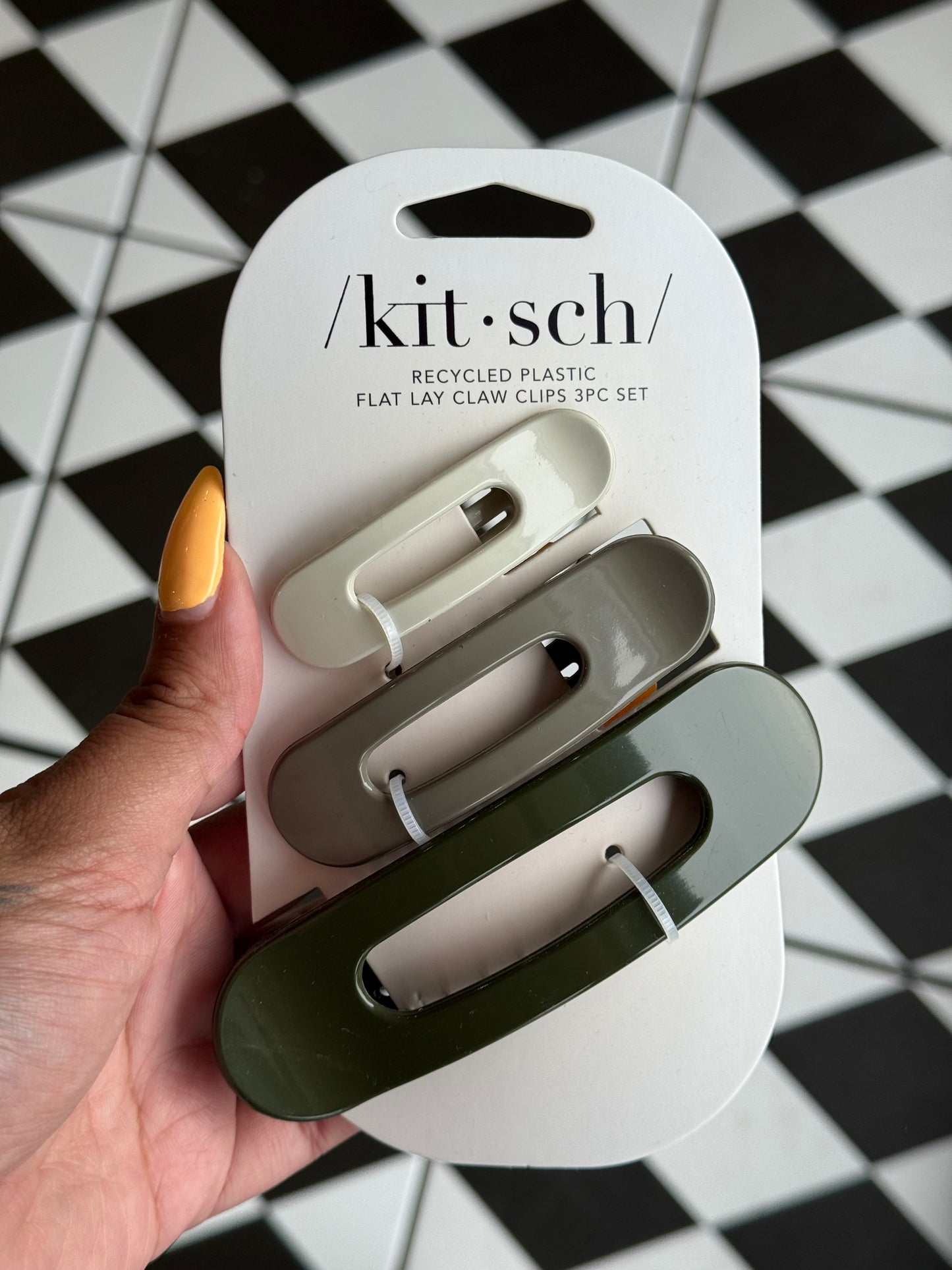 Kitsch Flat Lay Claw Clip 3pc- * 2 Colors *