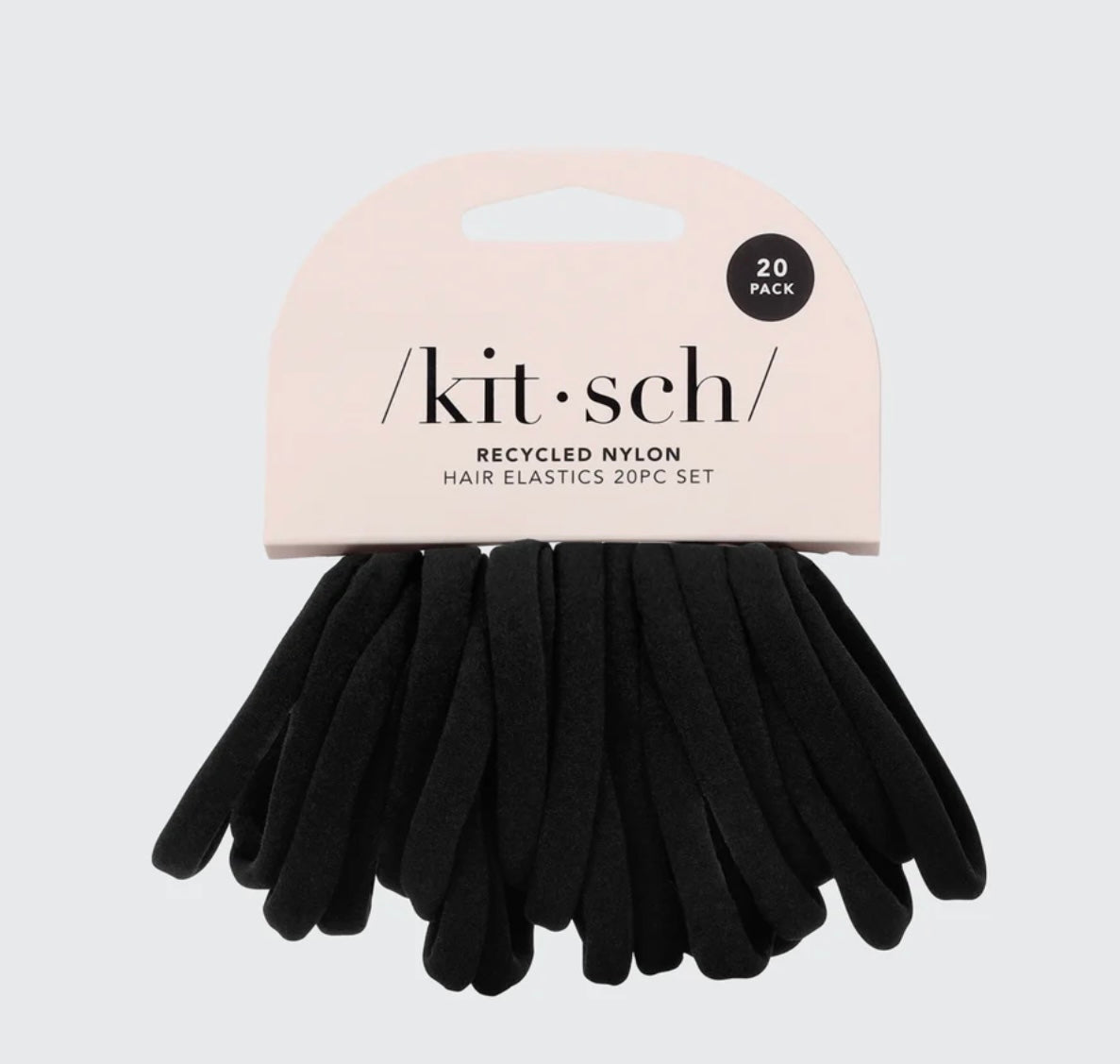 Kitsch Black Elastic Hair Ties 20pc Set
