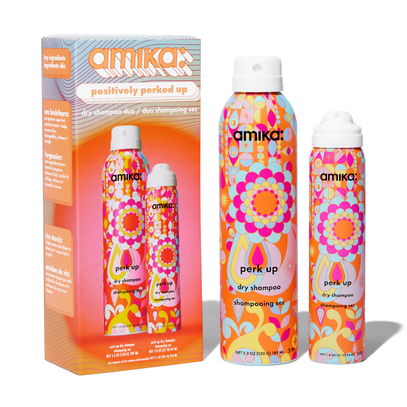amika positively perked up dry shampoo set