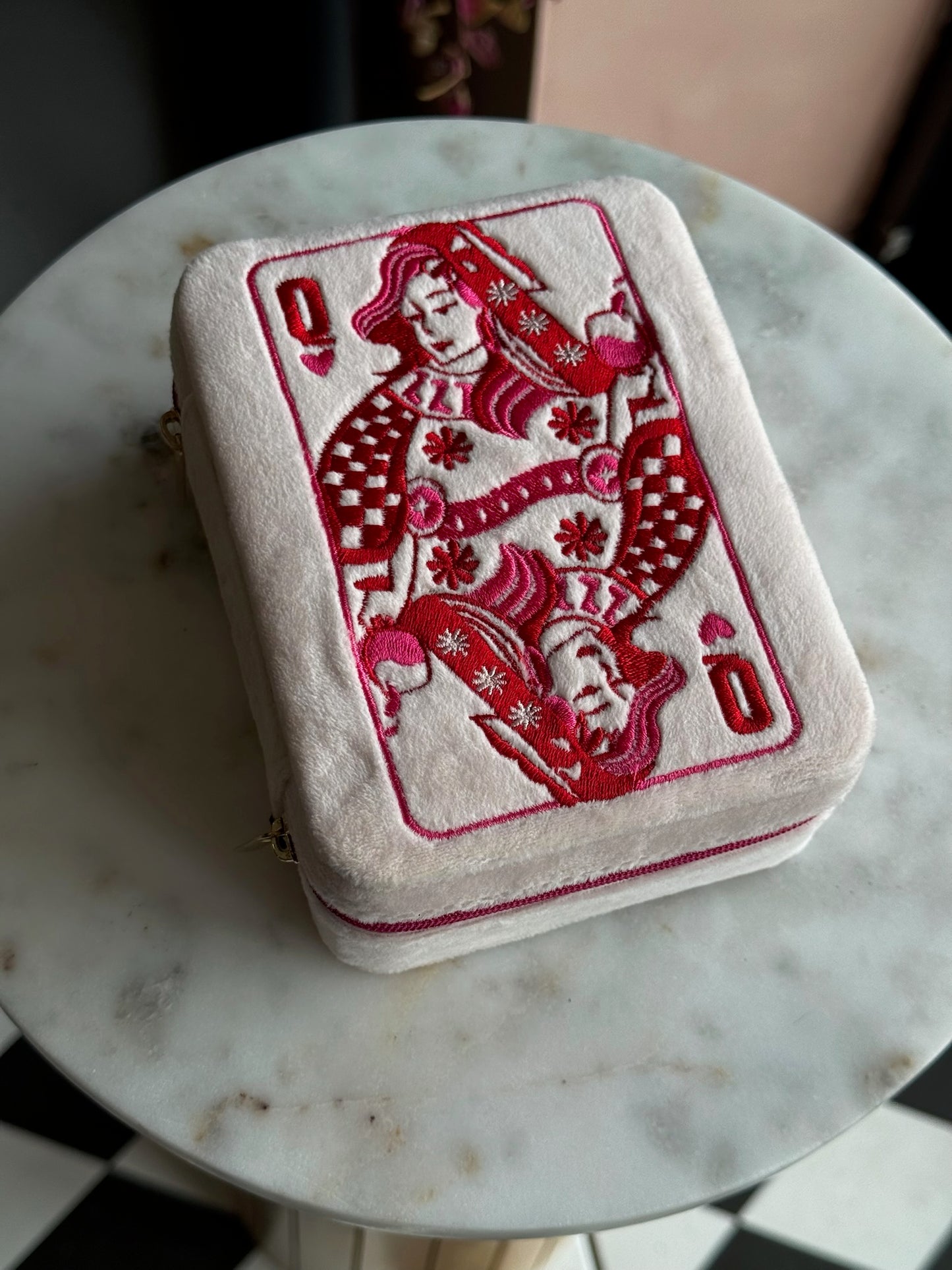 Queen of Hearts Jewelry Zip Case