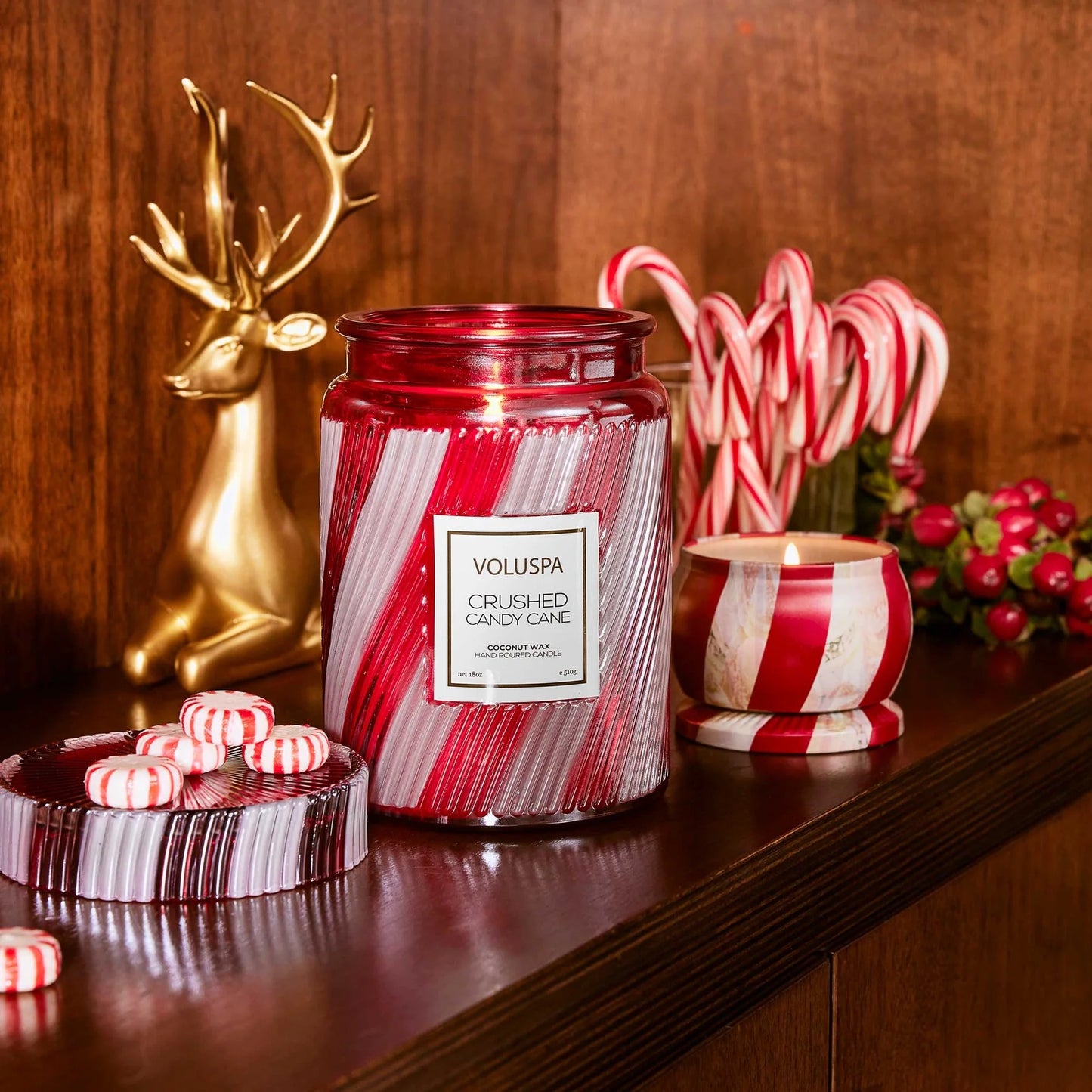 Voluspa Crushed Candy Cane Candle - * 3 Sizes *