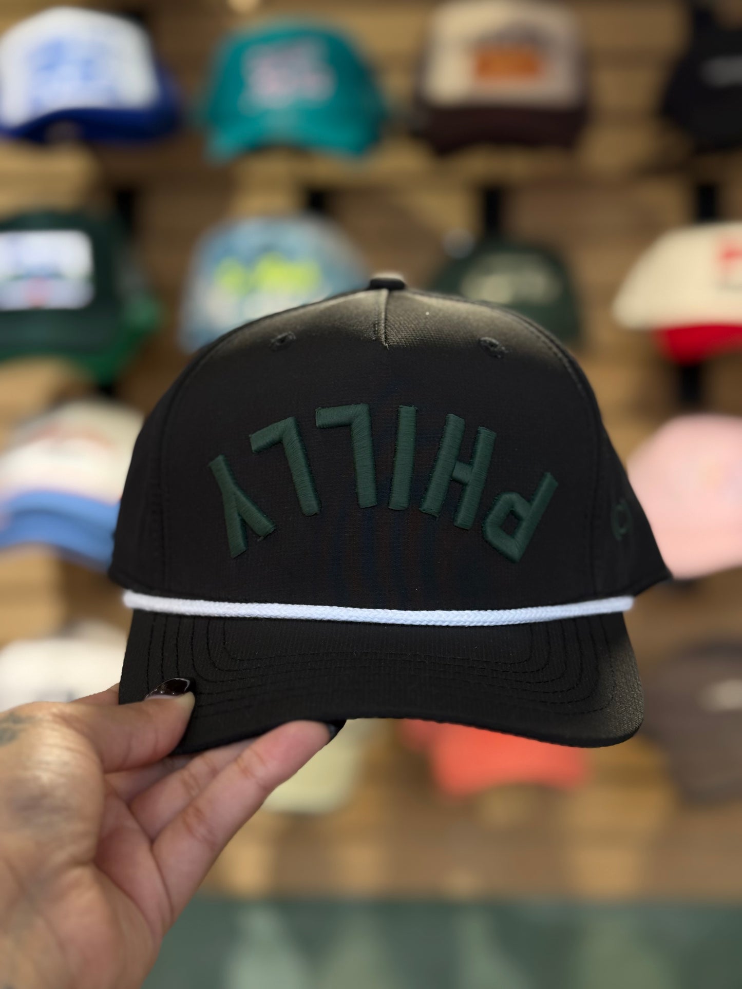 Upside Down Philly Black Hat