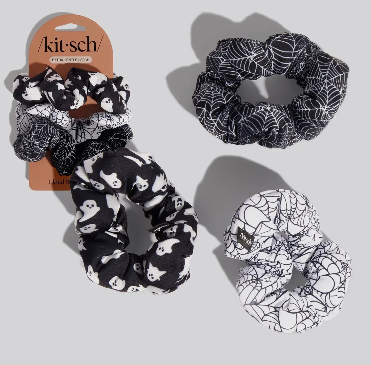 Kitsch Cloud Scrunchies 3pc Set - Spiderweb