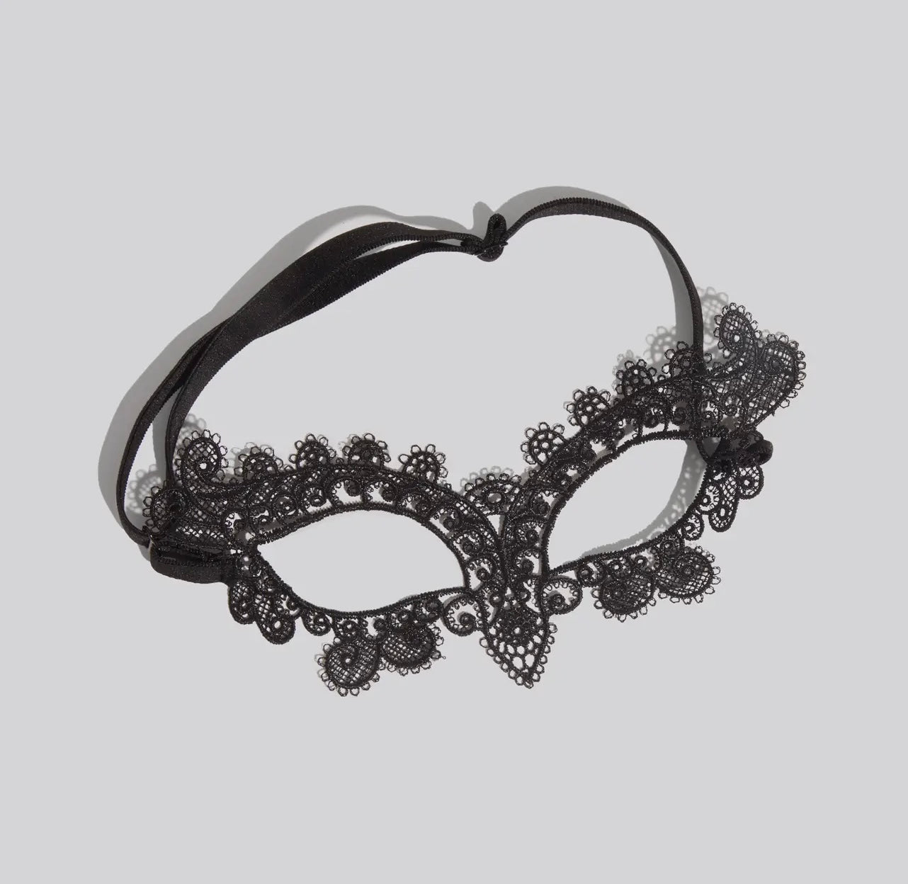 Kitsch Lace Headband & Mask 2pc Set - Black Cat