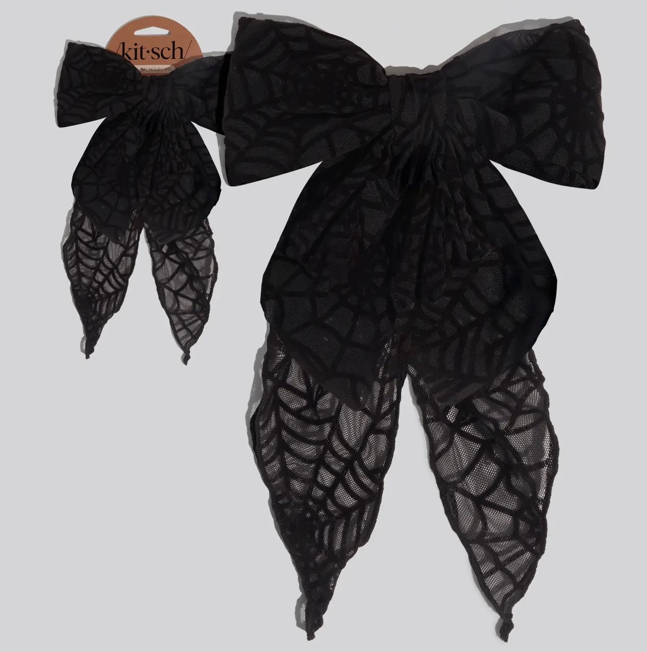 Kitsch Oversized Bow Hair Clip - Spiderweb