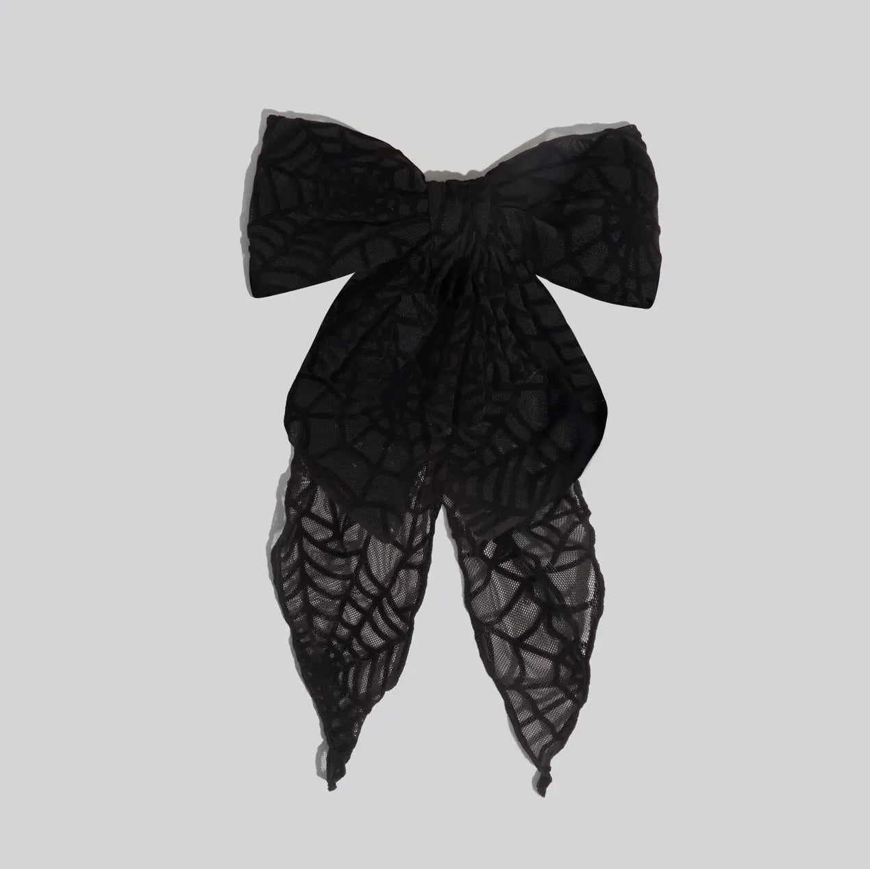 Kitsch Oversized Bow Hair Clip - Spiderweb