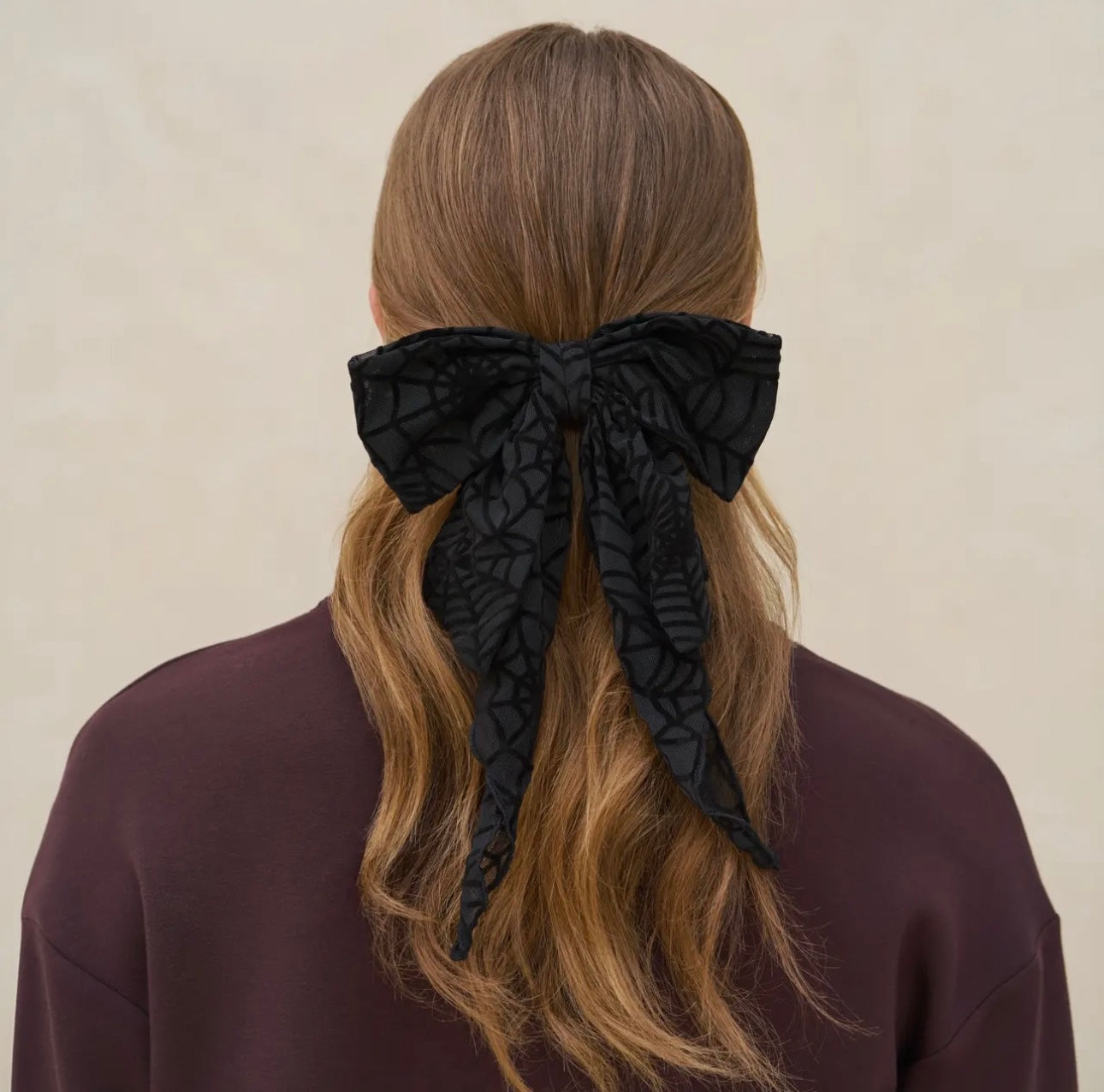Kitsch Oversized Bow Hair Clip - Spiderweb