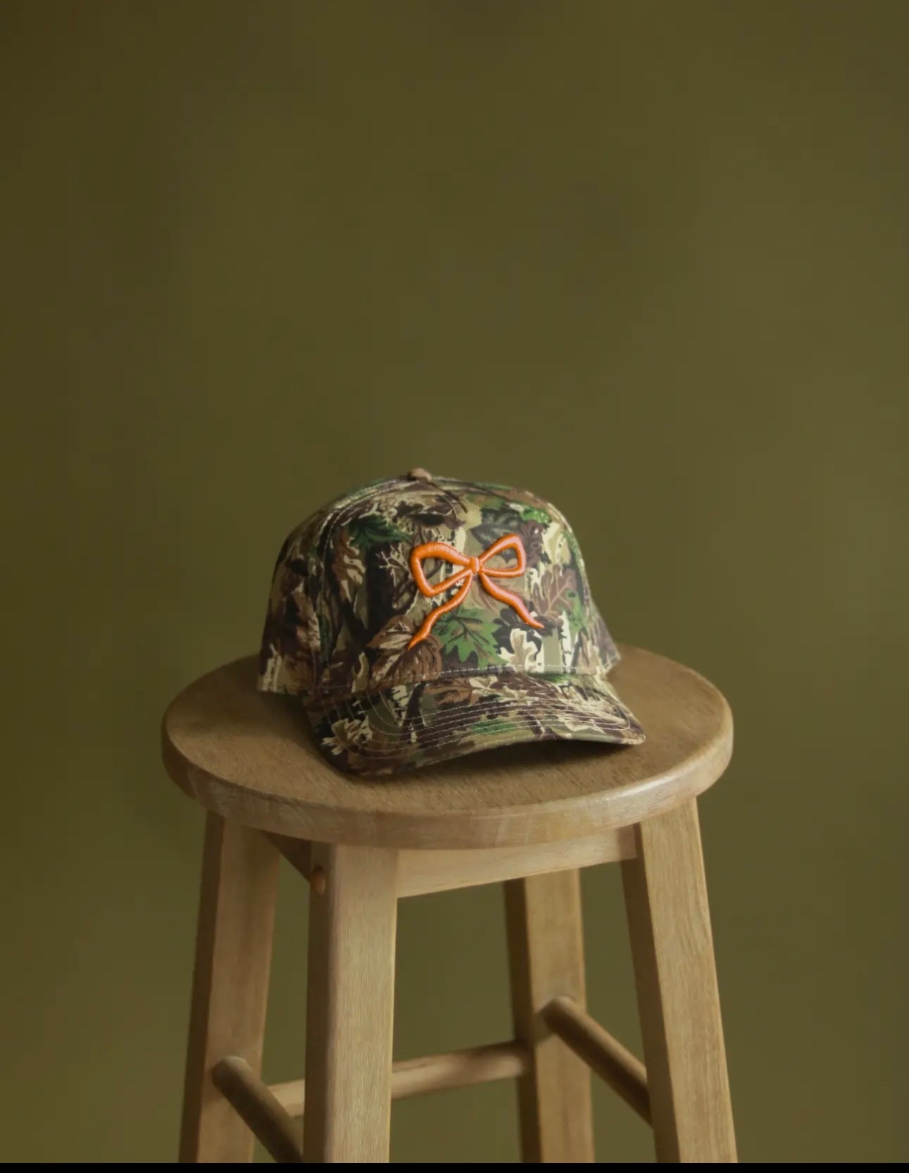 Camo Bow Hat - Orange