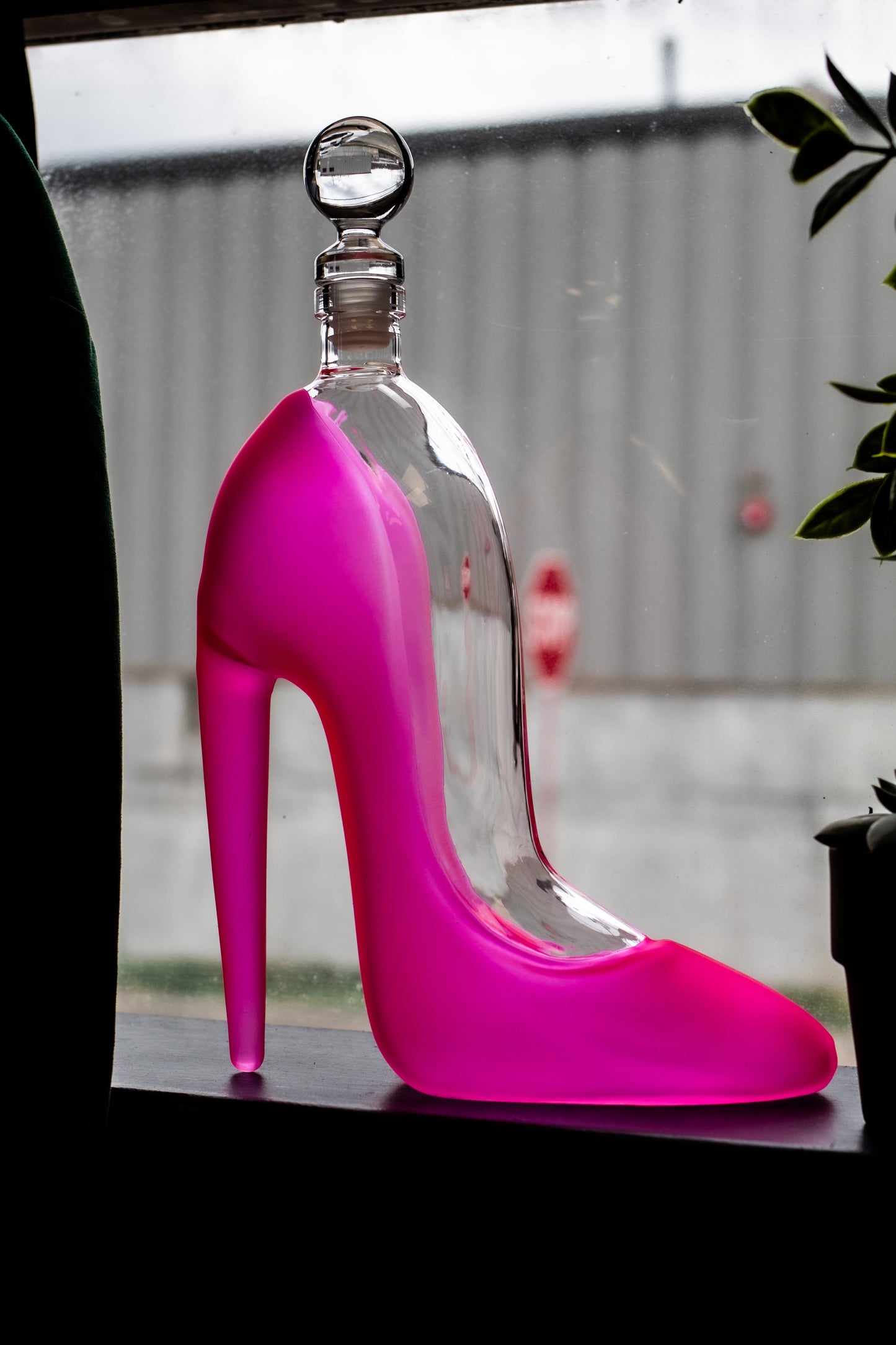 Runway Pink High Heel Crystal Decanter *Engraving optional*