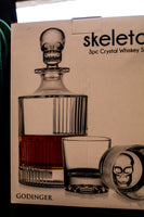 Crystal Set of 3 Skull Decanter set & Whiskey Skull Glasses *Engraving optional*