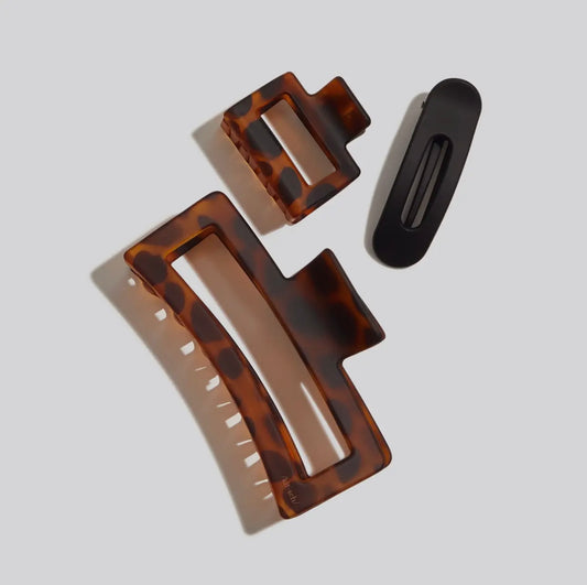 Recycled Plastic Assorted Claw Clips - 3pcs