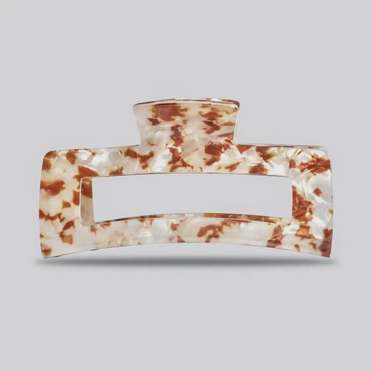 Eco Friendly Jumbo Open Shape Claw Clip - Fawn Tortis