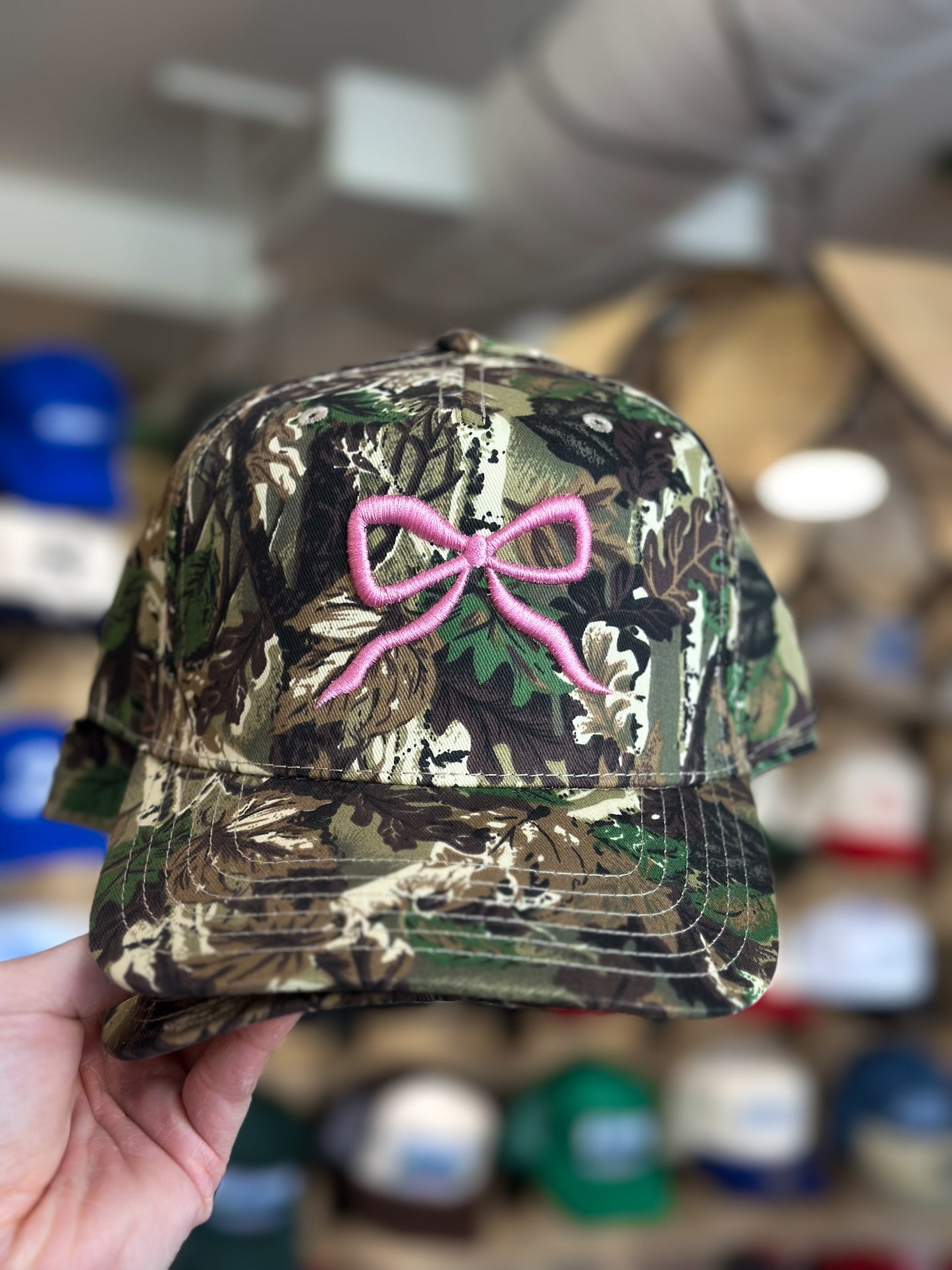 Camo Bow Hat - Pink