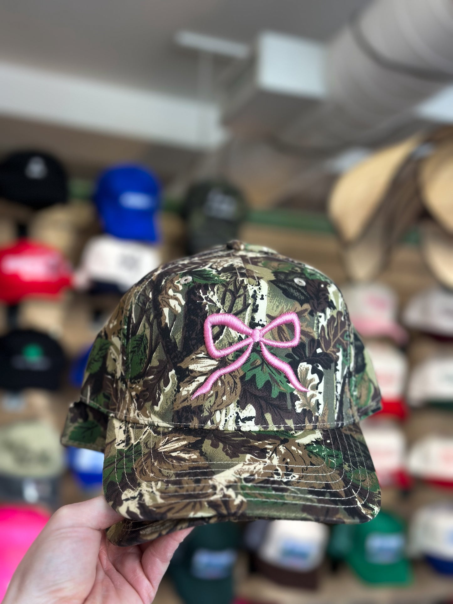 Camo Bow Hat - Pink