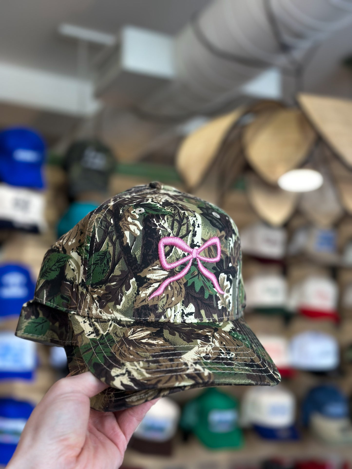 Camo Bow Hat - Pink