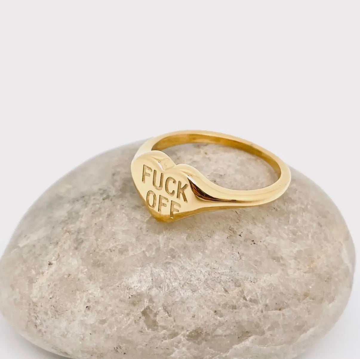 Fuck Off Heart-Shaped Ring - * Multiple Sizes *