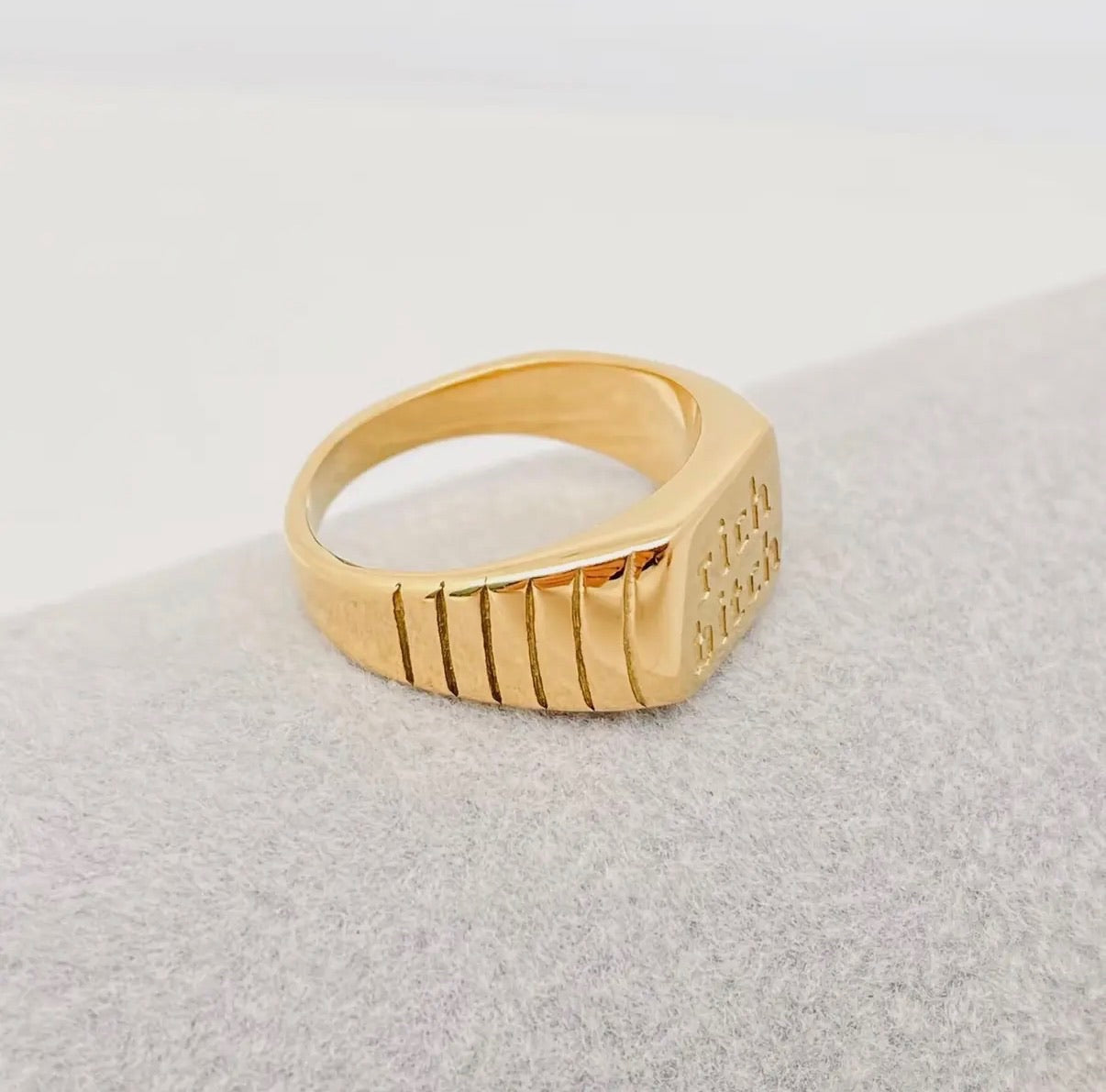 Rich Bitch Gold Ring - * Multiple Sizes *
