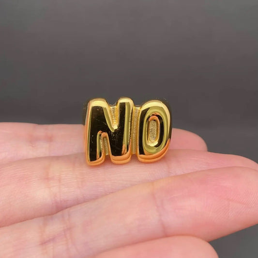'No' Glossy Bold Ring - * Multiple Colors & Sizes *