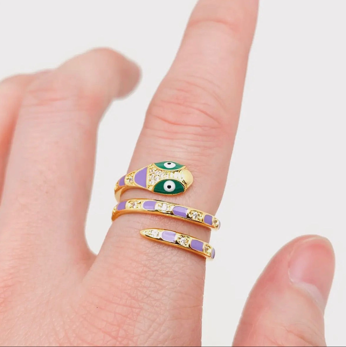 Golden Serpent Adjustable Ring