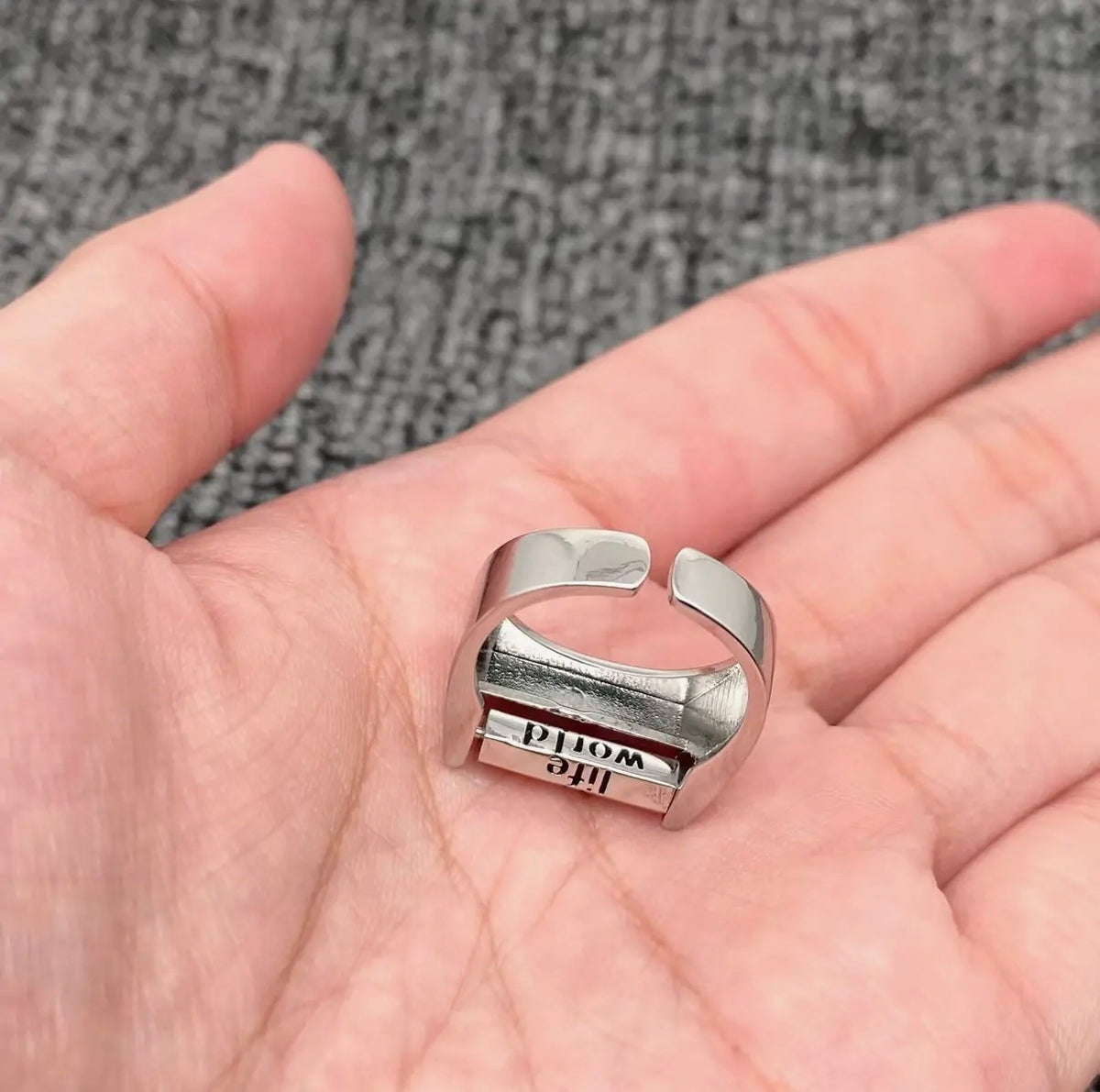 Fuck Everything Rotatable Word Adjustable Ring