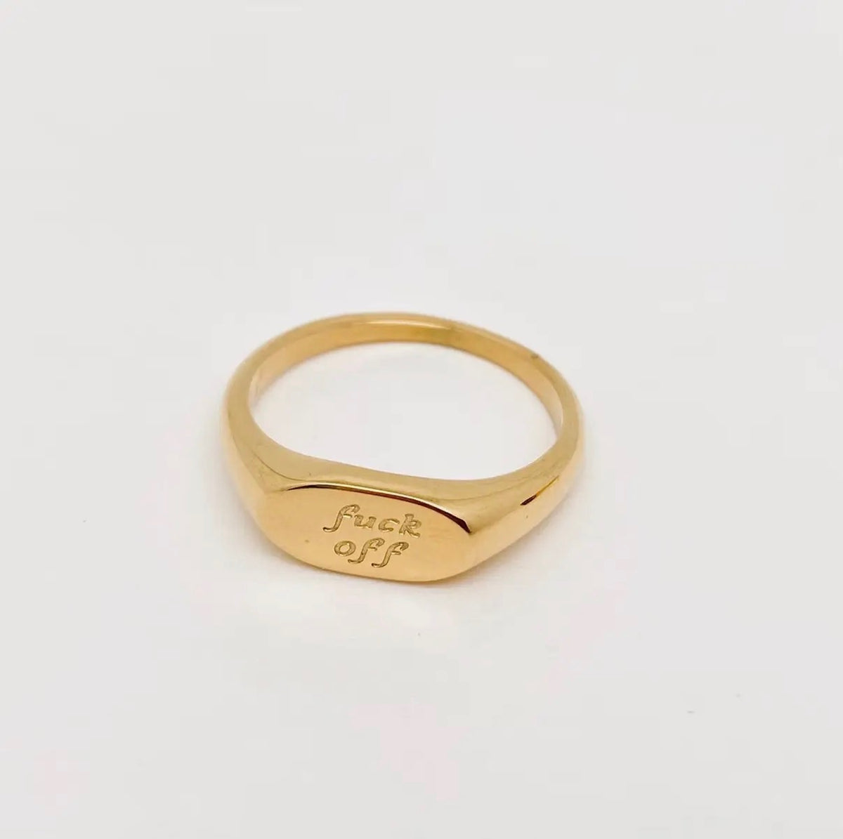 Fuck Off Gold Ring - * Multiple Sizes *