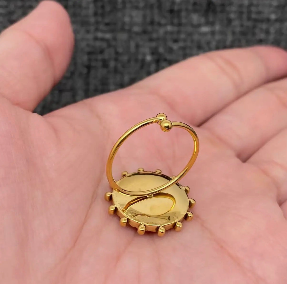 Shattered Shell Gold Adjustable Ring