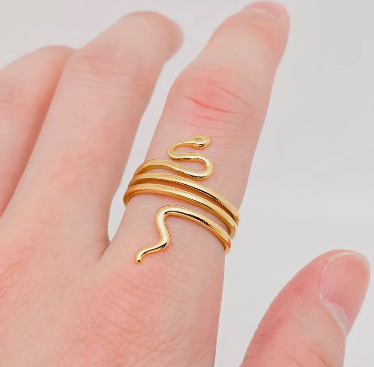 Wrapped Around Snake Adjustable Ring