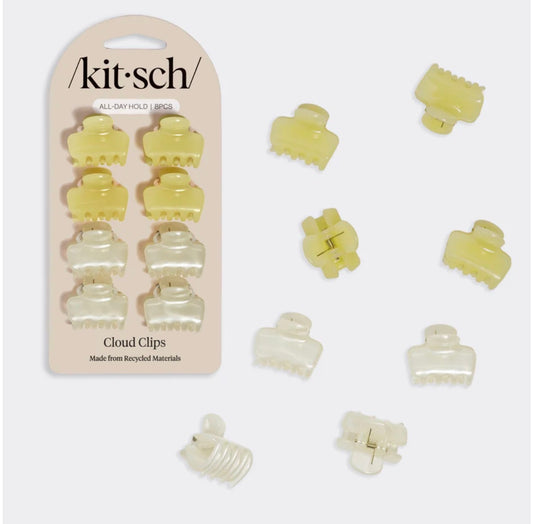 Kitsch Pearlized Cream & Butter Yellow Jelly Cloud Clips - Mini