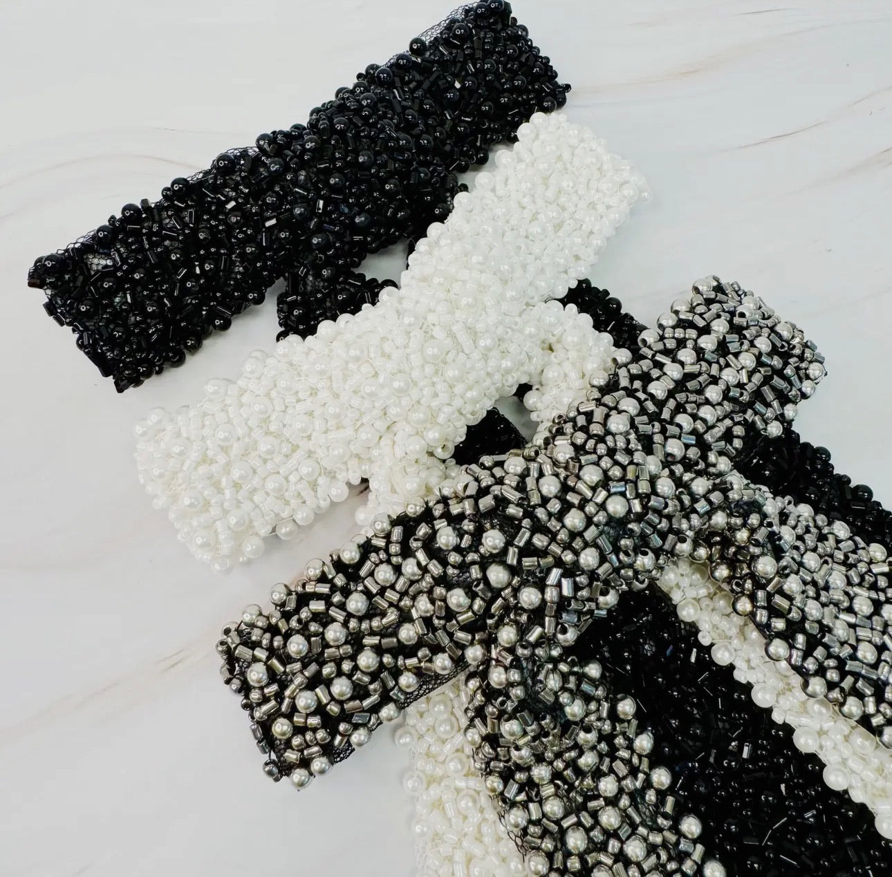 Luxe Beaded Pretty Bow Barrettes * Multiple Colors *