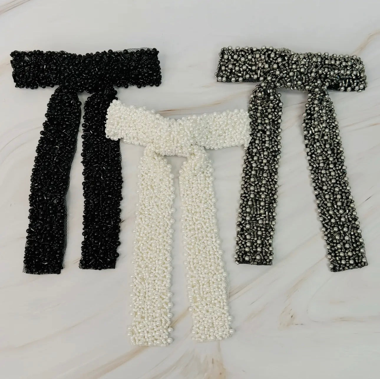 Luxe Beaded Pretty Bow Barrettes * Multiple Colors *