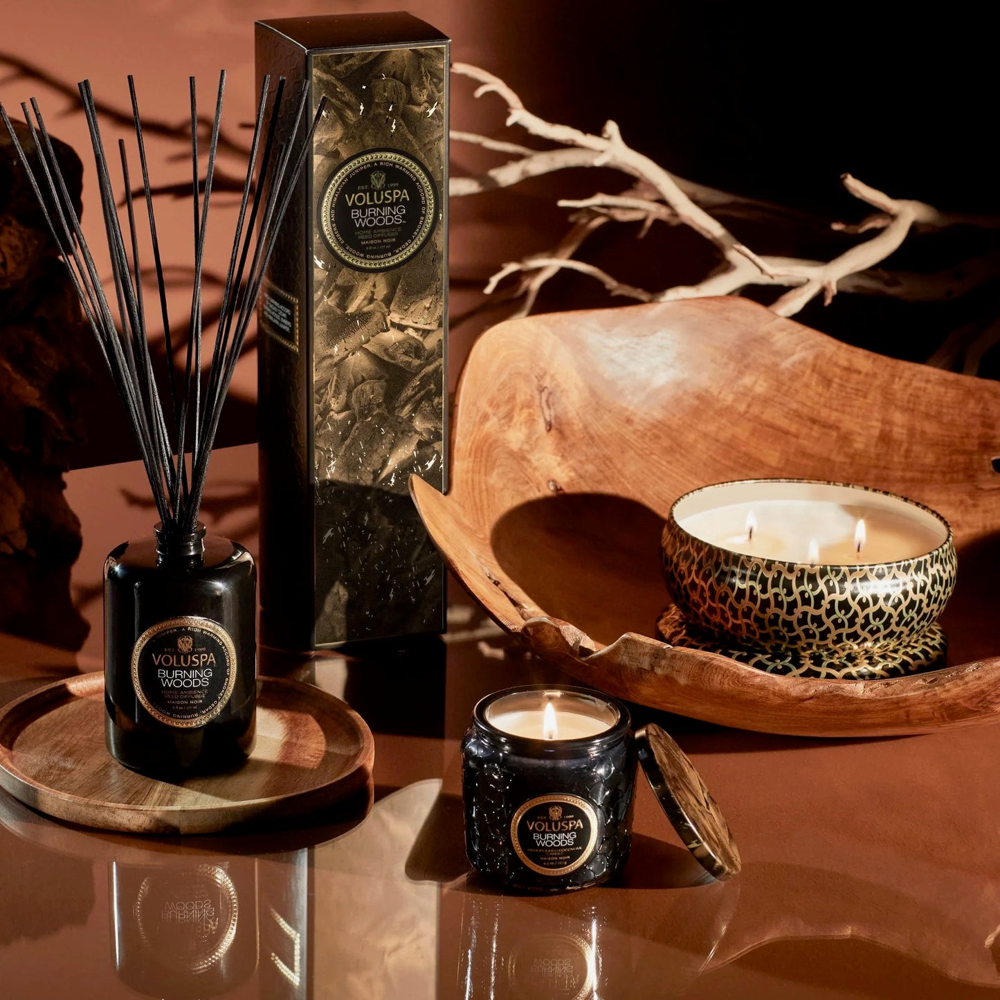 Voluspa Burning Woods Candle - * Multiple Sizes *