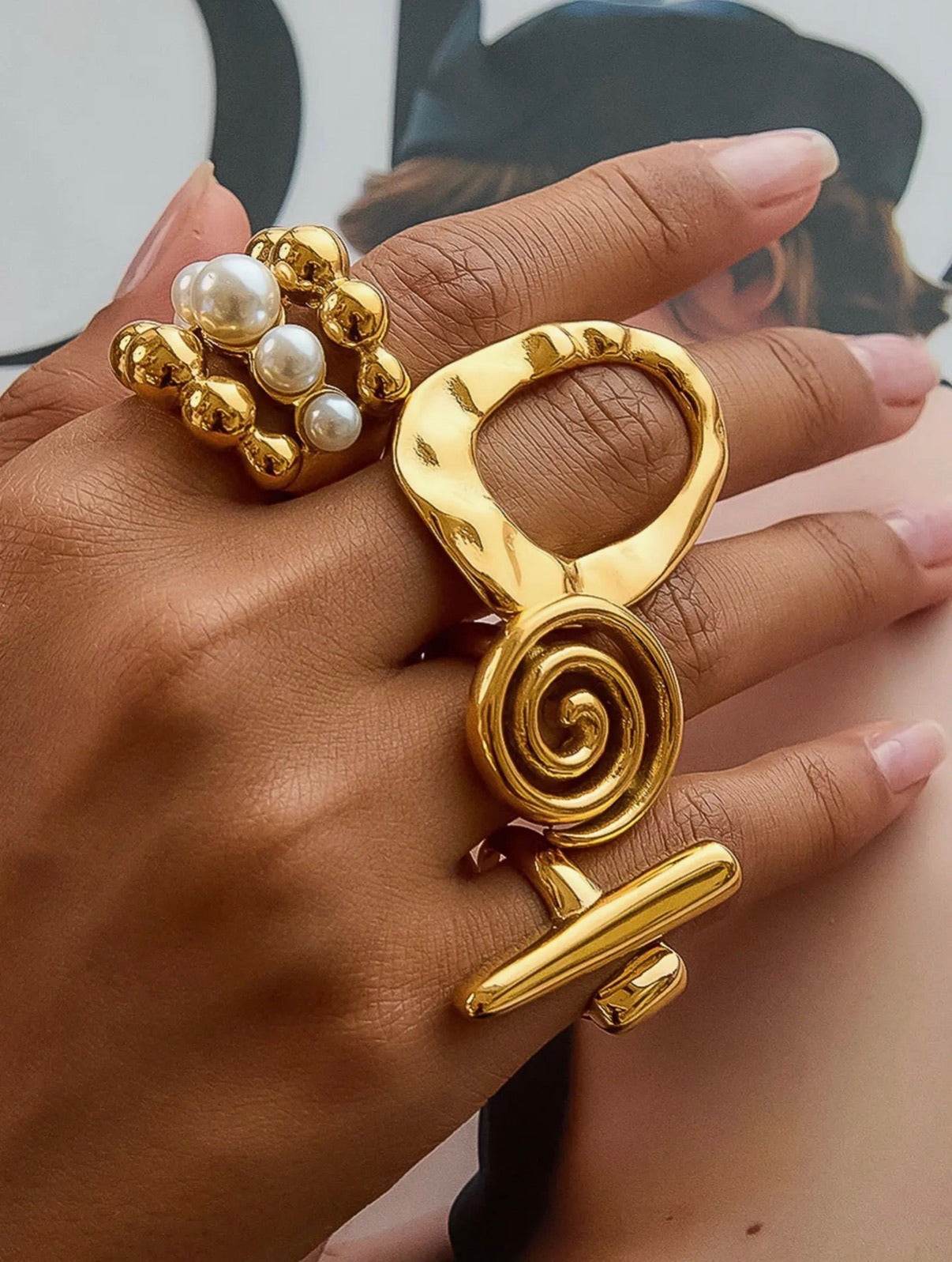18K Gold Non-Tarnish Statement Rings- * Multiple Styles *