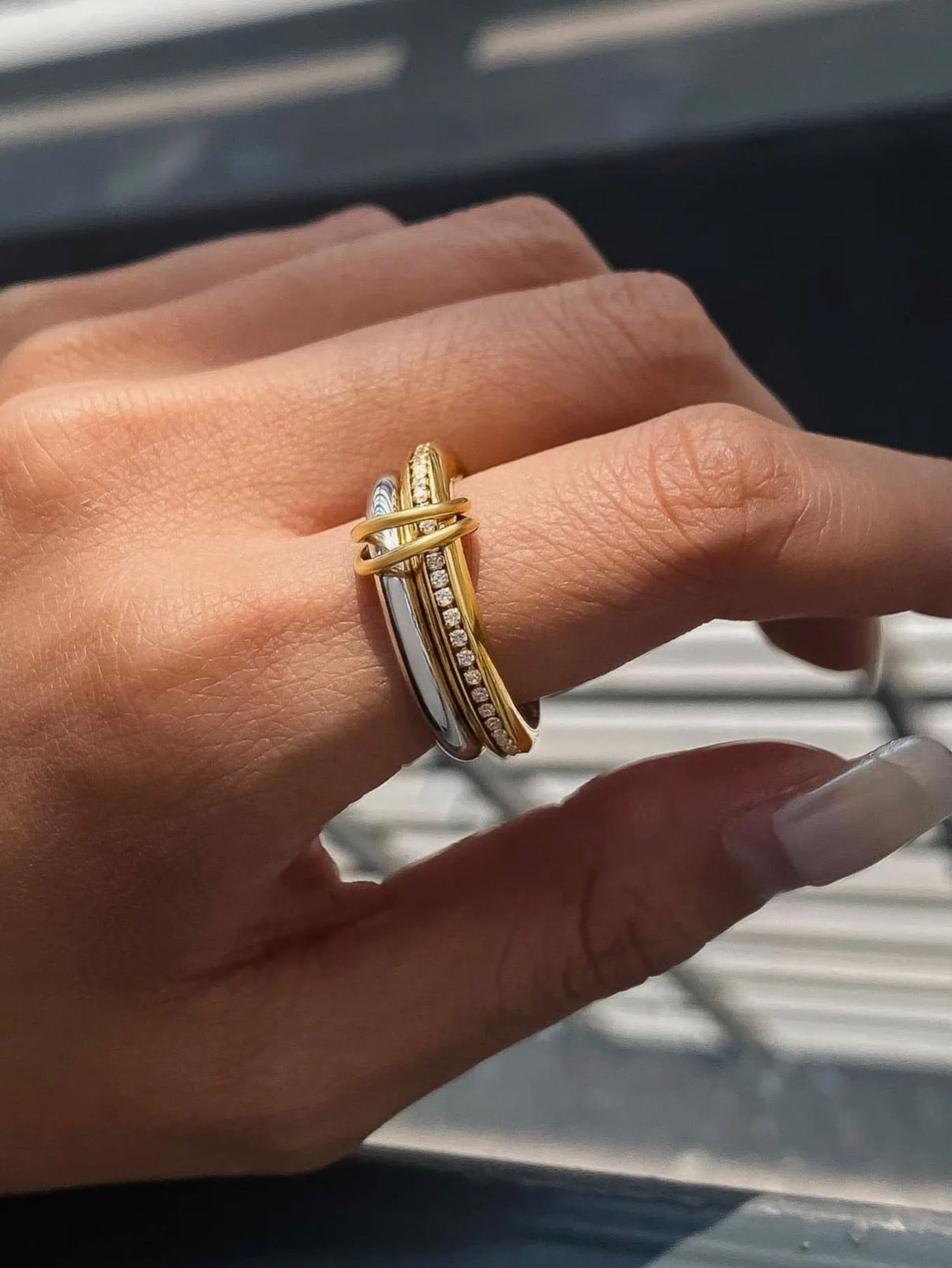 Bayard 18K Gold Non-Tarnish Multi Stack Cz Band Ring