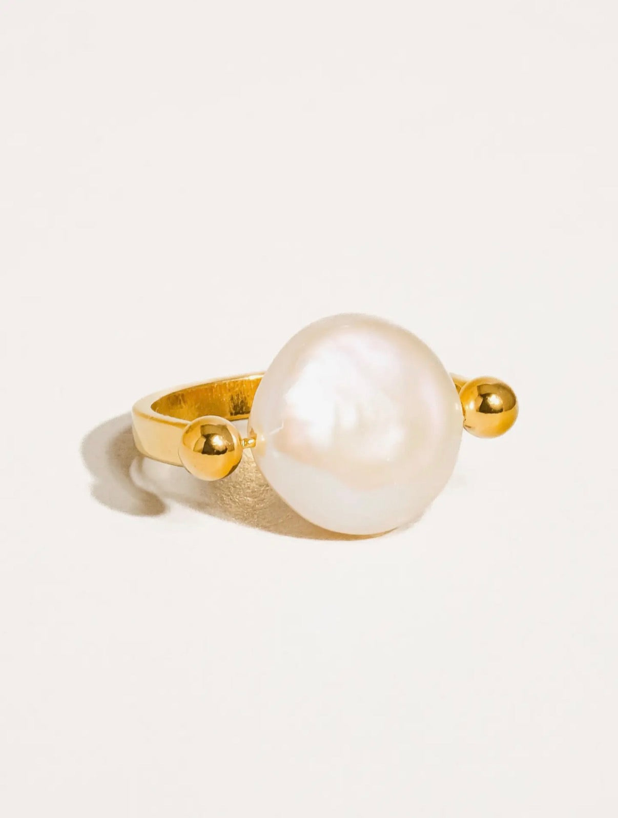 Déoday 18K Gold Non-Tarnish Baroque Pearl Ring