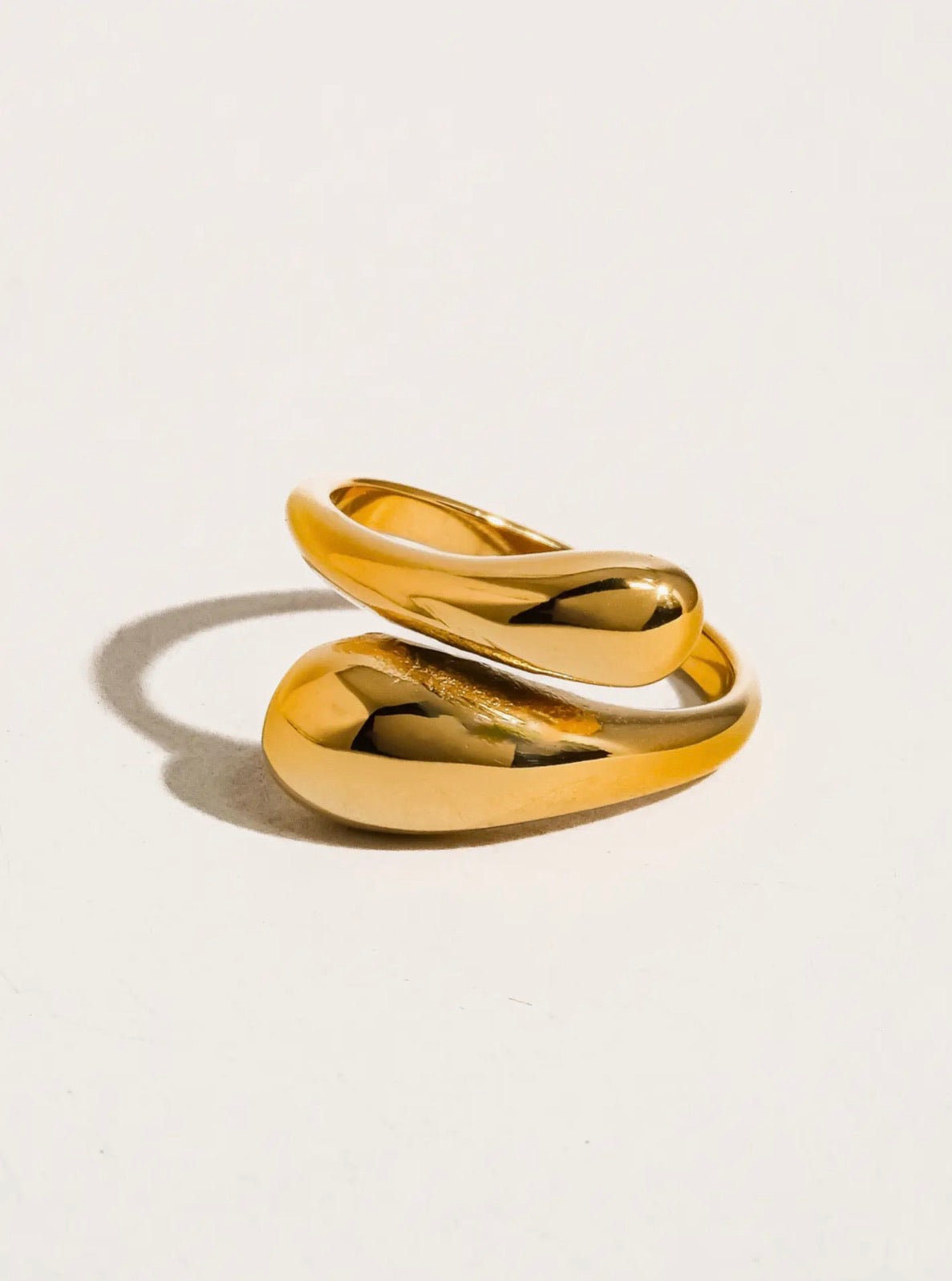 Gabrielle 18K Gold Non-Tarnish Open Twist Ring