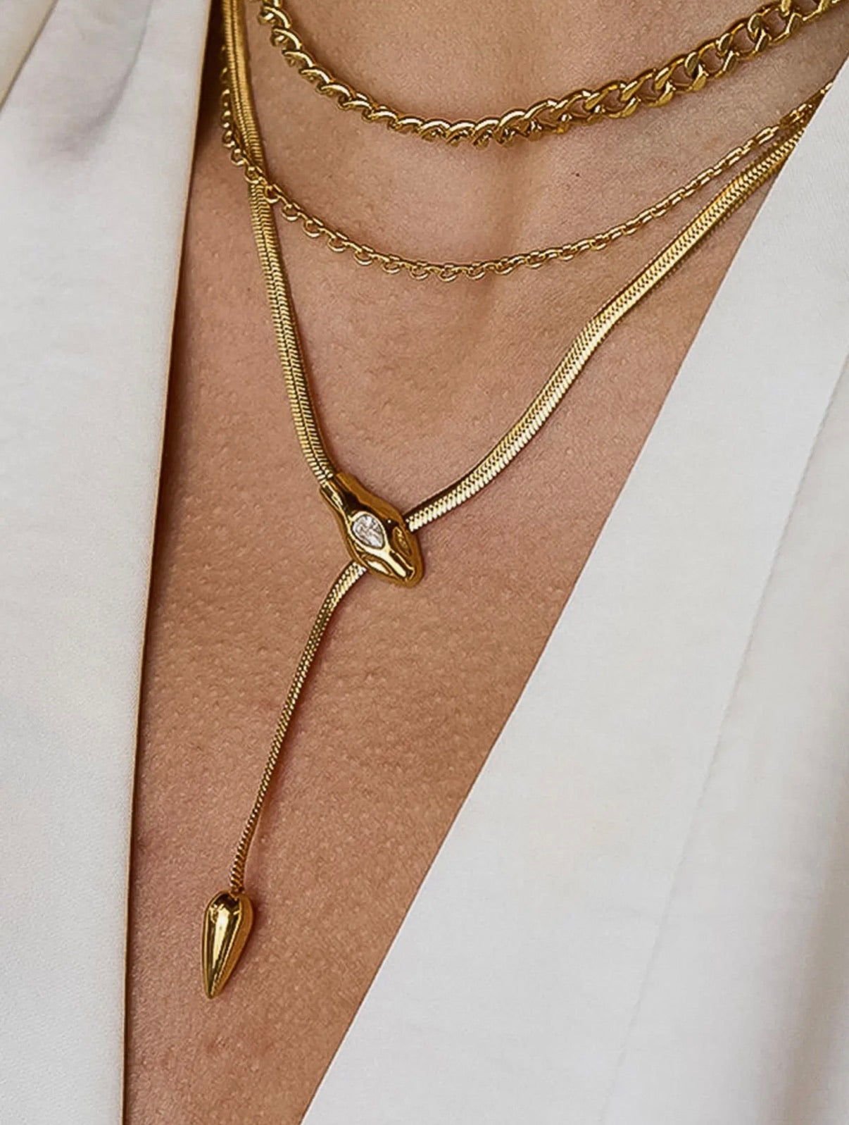 Gilder 18K Gold Non-Tarnish Serpent Necklace