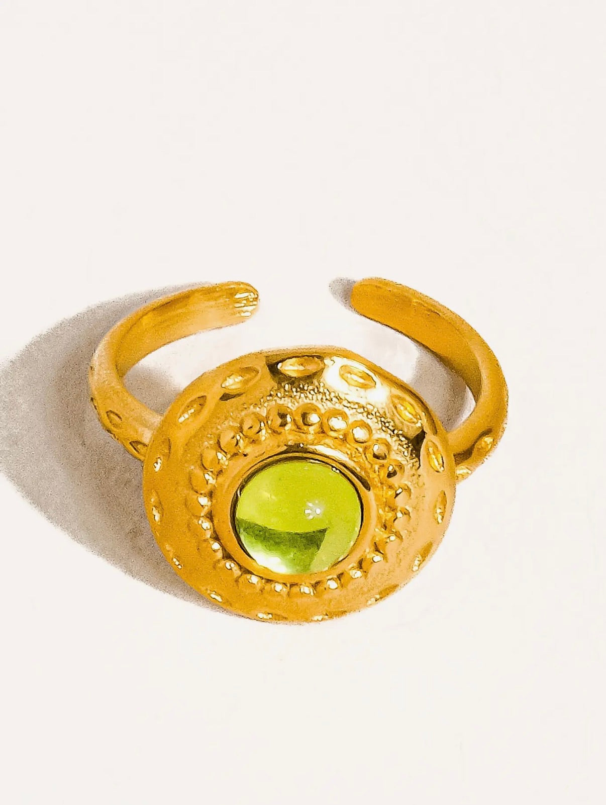 Malin 18K Gold Non-Tarnish Round Stone Ring