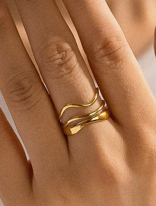 Ozzy 18K Gold Non-Tarnish Abstract Ring