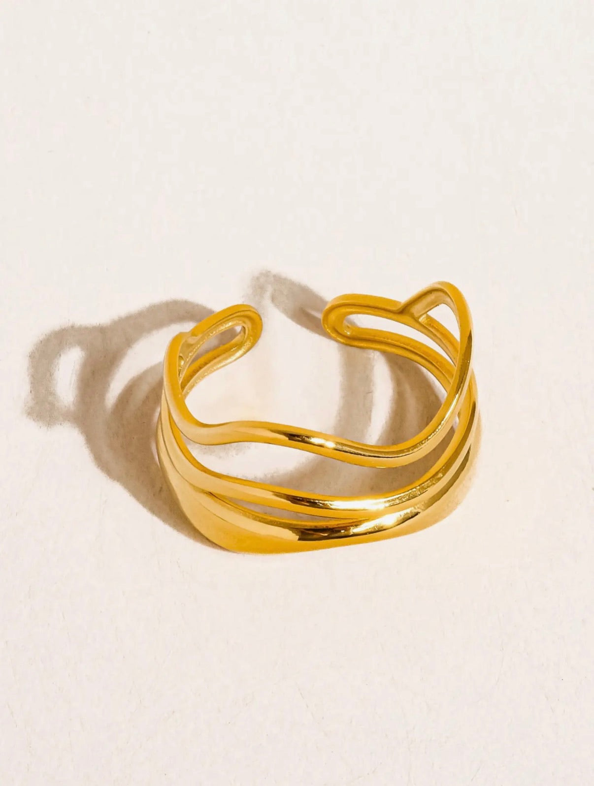 Ozzy 18K Gold Non-Tarnish Abstract Ring