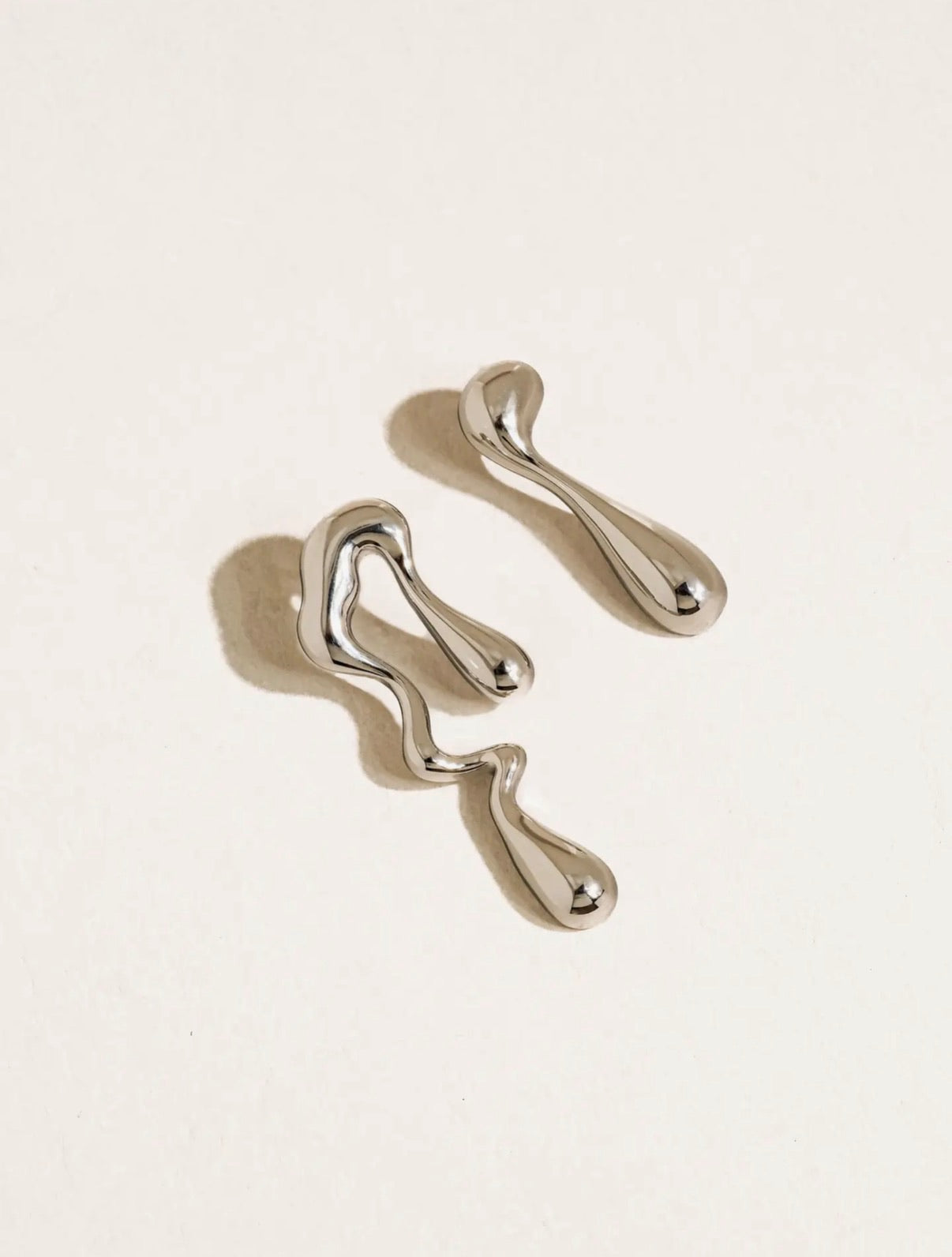 Roma 18K Non-Tarnish Mismatch Melted Earrings - * 2 Colors *