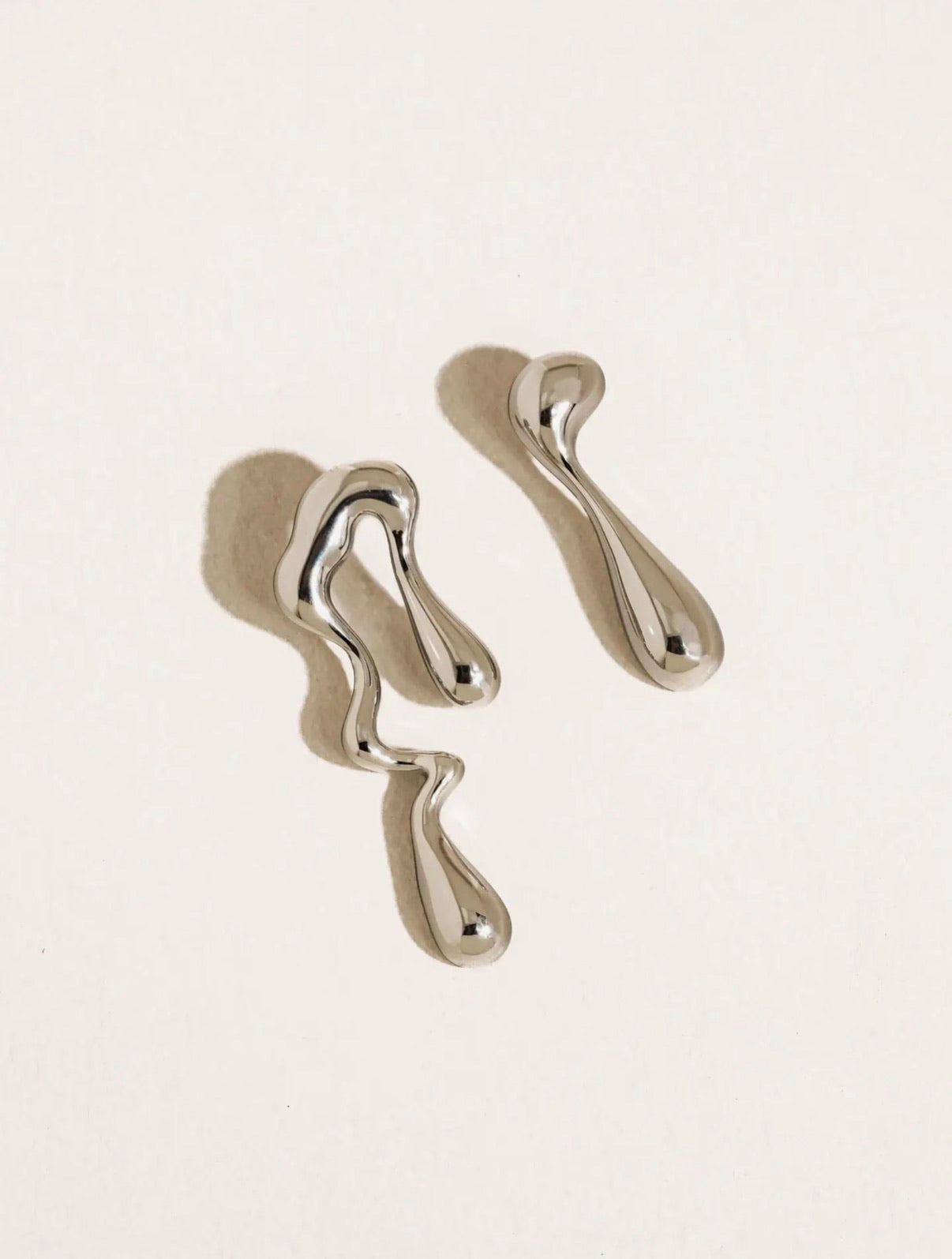 Roma 18K Non-Tarnish Mismatch Melted Earrings - * 2 Colors *