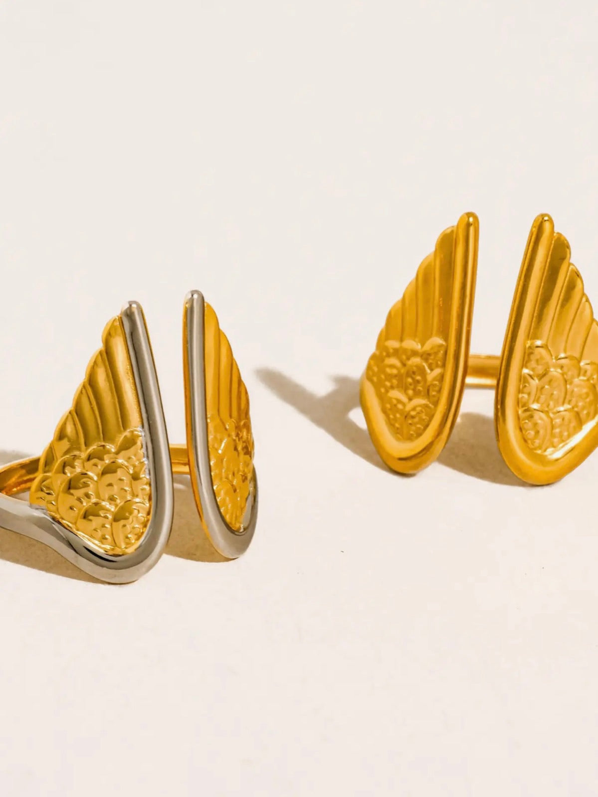 Silvane 18K Gold Non-Tarnish Angel Wing Ring - * 2 Colors *